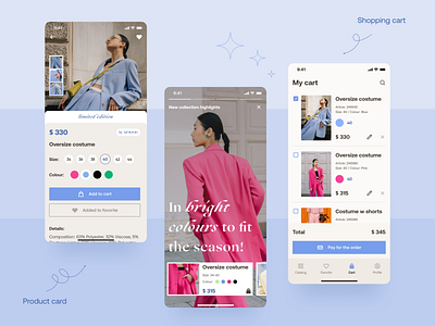 Fashion Clothes Store - eCommerce Mobile App app catalog catalogue checkout clothes store design details e commerce ecommerce elinext filtering mobile app online store retail shopping cart ui