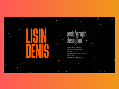 Designer portfolio black design landing page webdesign