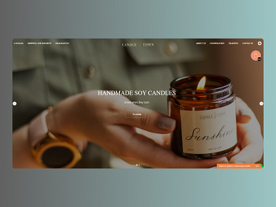 Online candle shop landing page online store ui webdesign