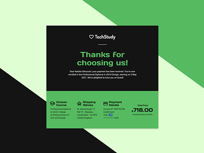Day 017 - Email Receipt / 100 Days of UI design email confirmation email receipt email success ui
