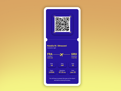 Day 024 - Boarding Pass / 100 Days of UI boarding pass flight pass ui