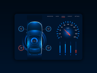 Day 034 - Car interface / 100 Days of UI car