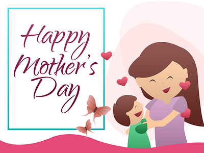 Happy Mother's Day child illustration love mother mothers day