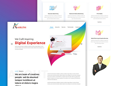 A landing page digital graphic landing webdesign webpage