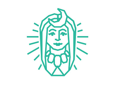 Goddess Icon blocky icon illustration logo teal vector