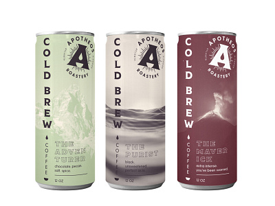 Apotheos Roastery Unused Can Designs Pt. II branding can can design coffee coffee brand cold brew cold brew can cold brew coffee cold brew coffee can design graphic design packaging packaging design