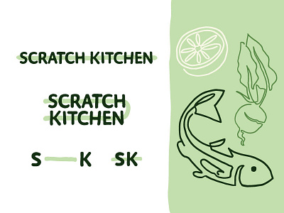 Scratch Kitchen Unused Brand Identity Pt. III abstract brand branding design fish icon illustration logo restaurant brand type typography