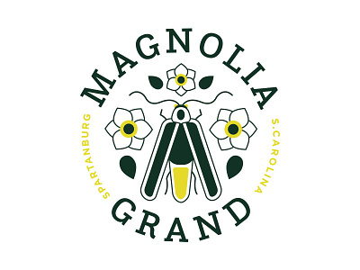 Magnolia Grand Unused Direction Pt. II badge branding bug design firefly floral flower icon insect logo magnolia seal south carolina typography
