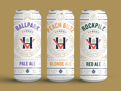VH Beer Can Design Pt. I beer beer can can can design craft beer icon icon design monoline illustration packaging design