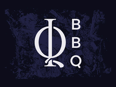 IQ BBQ Unused Direction 1 bbq black blue dark emblem i logo monogram q type typography