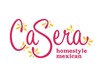 Casera Pt. 2 floral logotype mexican mexican restaurant pink restaurant brand restaurant branding type typography