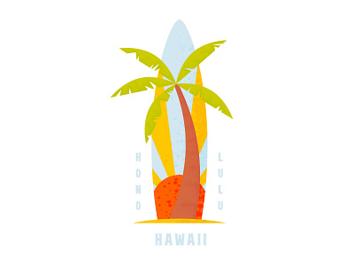 Surfboard Sunrise beach beachy hawaii illustration palm tree sun surfboard texture tropical tshirt tshirt design