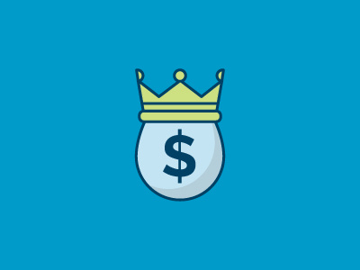 Cash is King crown egg financial icon illustration investing money nest egg pun
