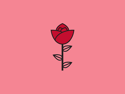 Coming Up Roses III floral flower geometric icon illustration logo red rose thorn