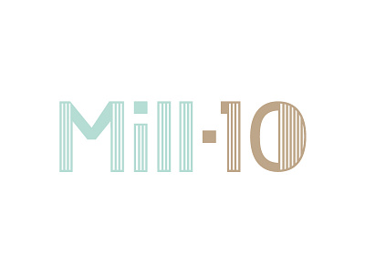 Mill10 apartment art deco gold lines logo mint wordmark