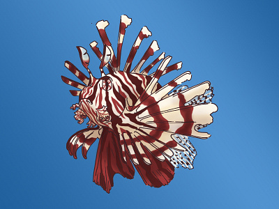 Lion Fish cell shading fish gillustration gradients illustration realistic stripes