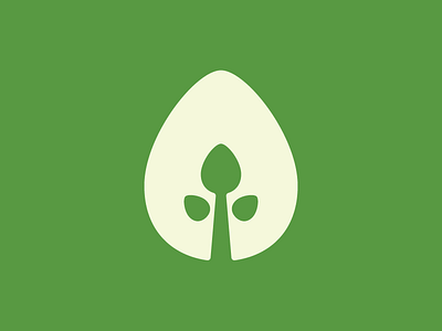 Grow egg food green growth icon leaf logo organic plant spoon