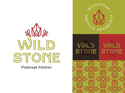 Wildstone Flatbread Kitchen abstract branding fire flame green lebanese lebanon logo pattern red restaurant