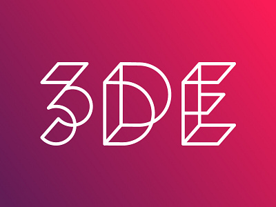 3DE Wordmark — Part II dimensional gradient logo pink purple type typography wordmark