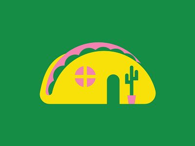 Case de Taco green house icon illustration logo mexican mexican food pink taco