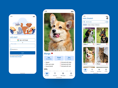 Pet shelter app by Anastasia on Dribbble