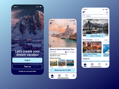 Travel app app design travel ui