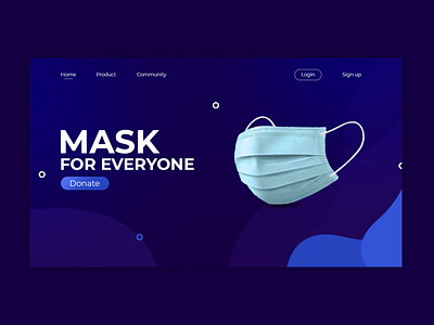 UI Landing Page for Mask Product blue branding corona covid 19 covid19 design donate donation graphic design landing page mask mask donation ui ux