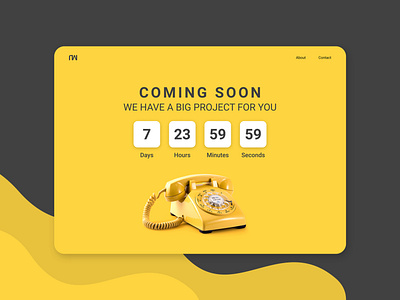 Countdown Timer for Website - #DailyUI Day 014 black clean countdown dailyui minimalist phone simple timer ui ui countdown ui design ui timer ui website user interface ux web design website yellow