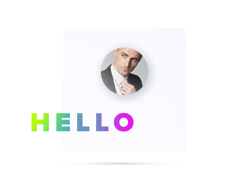 Hello card gradient hello profile