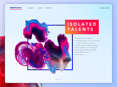 Isolated Talent Landing Page boxes carousel dubs gradient landing page paint