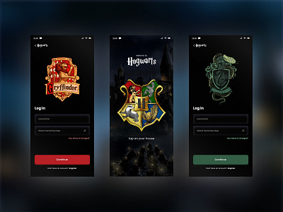 Hogwarts App (Harry Potter) app design ui