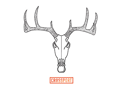 Crossport deer gym illustration lifting skull stag swole workout