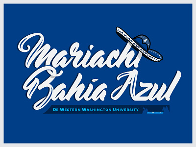 Mariachi Bahia Azul calligraphy custom lettering logo mariachi mexico music typography