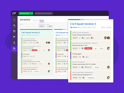 Iterations app clubhouse design iterations kanban project management sprint ui ux web webapp