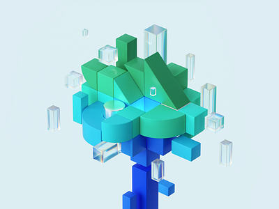 3D Component Tree 3d abstract c4d design illustration octane render tree