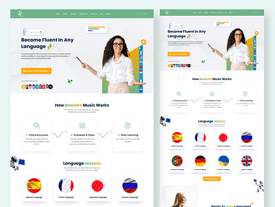 Language education website design branding design education education website graphic design landing page. online education teacher ui uiux design ux web design website website design