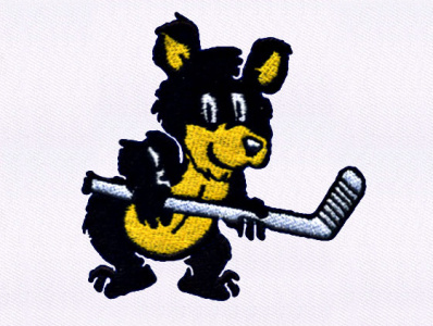 BEAR HOCKEY PLAYER EMBROIDERY DESIGN