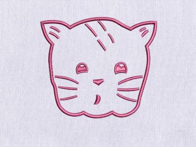 CUTE CAT FACE EMBROIDERY