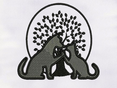 CAT AND DOG EMBROIDERY DESIGN