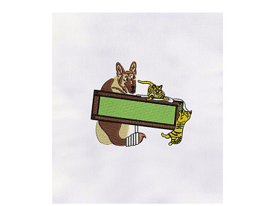 CAT AND DOG EMBROIDERY DESIGN