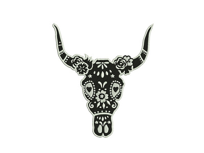 COW SKULL EMBROIDERY DESIGN