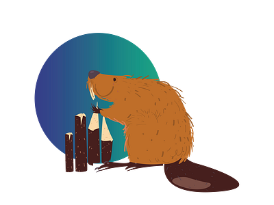 Beaver Hoarding Logs Vector 3d beaver hoarding logs vector beaver vector graphic design illustrator file vector art vector design woodland animal vector