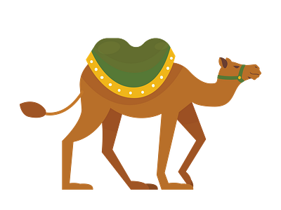 Saddled Bactrian Camel Vector