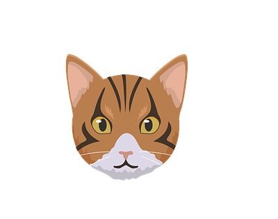 Cute Bengal Cat Face Vector 3d graphic design illustrator png