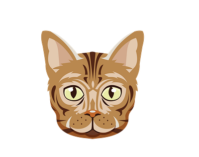 Delightful Bengal Cat Vector 3d graphic design illustrator png