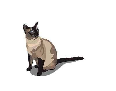 Siamese Cat Vector File 3d animal vector graphic design illustration illustrator file illustrator png svg file vector art