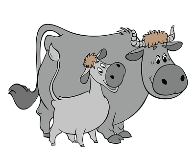 Baby Calf and Mama Cow Vector 3d animal vector design graphic design illustration illustrator file illustrator png logo vector art vector illustration