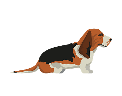 Side View Basset Hound Dog Vector 3d design graphic design illustration illustrator file illustrator png svg file format vector art