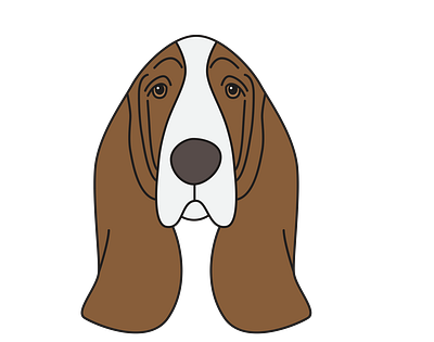 Basset Hound Face Vector animal vector design graphic design illustration illustrator file illustrator png logo svg file format vector art