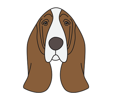 Basset Hound Face Vector